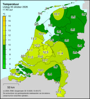 Weerkaart KNMI Temperatuur