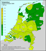 Weerkaart KNMI Temperatuur