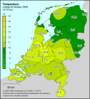 Weerkaart KNMI Temperatuur