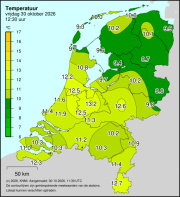 Weerkaart KNMI Temperatuur