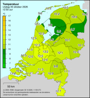 Weerkaart KNMI Temperatuur