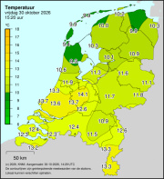 Weerkaart KNMI Temperatuur