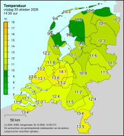 Weerkaart KNMI Temperatuur