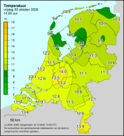 Weerkaart KNMI Temperatuur