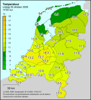 Weerkaart KNMI Temperatuur