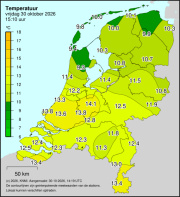 Weerkaart KNMI Temperatuur