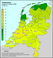 Weerkaart KNMI Temperatuur