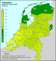 Weerkaart KNMI Temperatuur