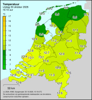 Weerkaart KNMI Temperatuur