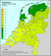 Weerkaart KNMI Temperatuur