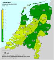 Weerkaart KNMI Temperatuur