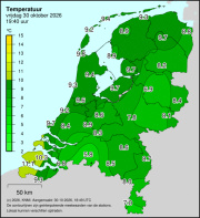 Weerkaart KNMI Temperatuur