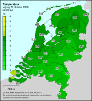Weerkaart KNMI Temperatuur