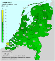 Weerkaart KNMI Temperatuur