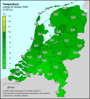 Weerkaart KNMI Temperatuur