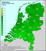 Weerkaart KNMI Temperatuur