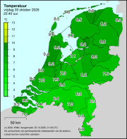 Weerkaart KNMI Temperatuur