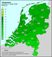 Weerkaart KNMI Temperatuur