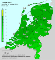 Weerkaart KNMI Temperatuur