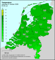 Weerkaart KNMI Temperatuur