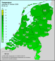 Weerkaart KNMI Temperatuur