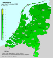 Weerkaart KNMI Temperatuur
