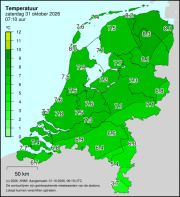 Weerkaart KNMI Temperatuur