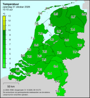 Weerkaart KNMI Temperatuur