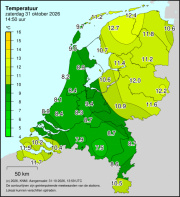 Weerkaart KNMI Temperatuur