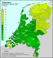 Weerkaart KNMI Temperatuur