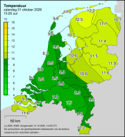 Weerkaart KNMI Temperatuur