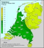 Weerkaart KNMI Temperatuur