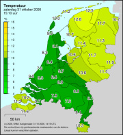 Weerkaart KNMI Temperatuur
