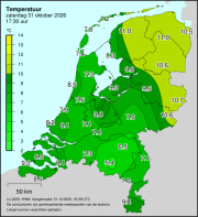 Weerkaart KNMI Temperatuur