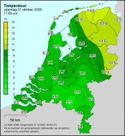 Weerkaart KNMI Temperatuur