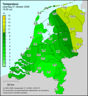 Weerkaart KNMI Temperatuur