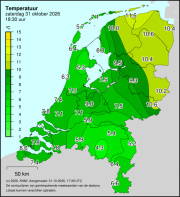 Weerkaart KNMI Temperatuur