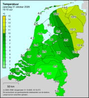 Weerkaart KNMI Temperatuur