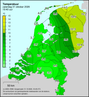 Weerkaart KNMI Temperatuur