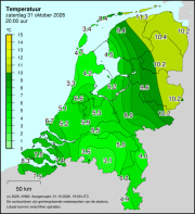 Weerkaart KNMI Temperatuur