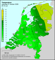 Weerkaart KNMI Temperatuur