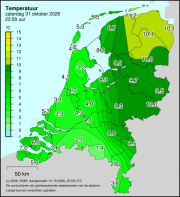 Weerkaart KNMI Temperatuur