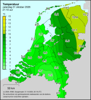 Weerkaart KNMI Temperatuur