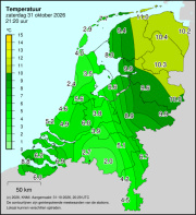 Weerkaart KNMI Temperatuur