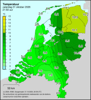 Weerkaart KNMI Temperatuur