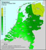 Weerkaart KNMI Temperatuur