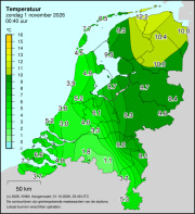 Weerkaart KNMI Temperatuur