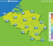 Weerkaart Temperatuur België