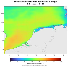 Zeewatertemperatuur Nederland en België